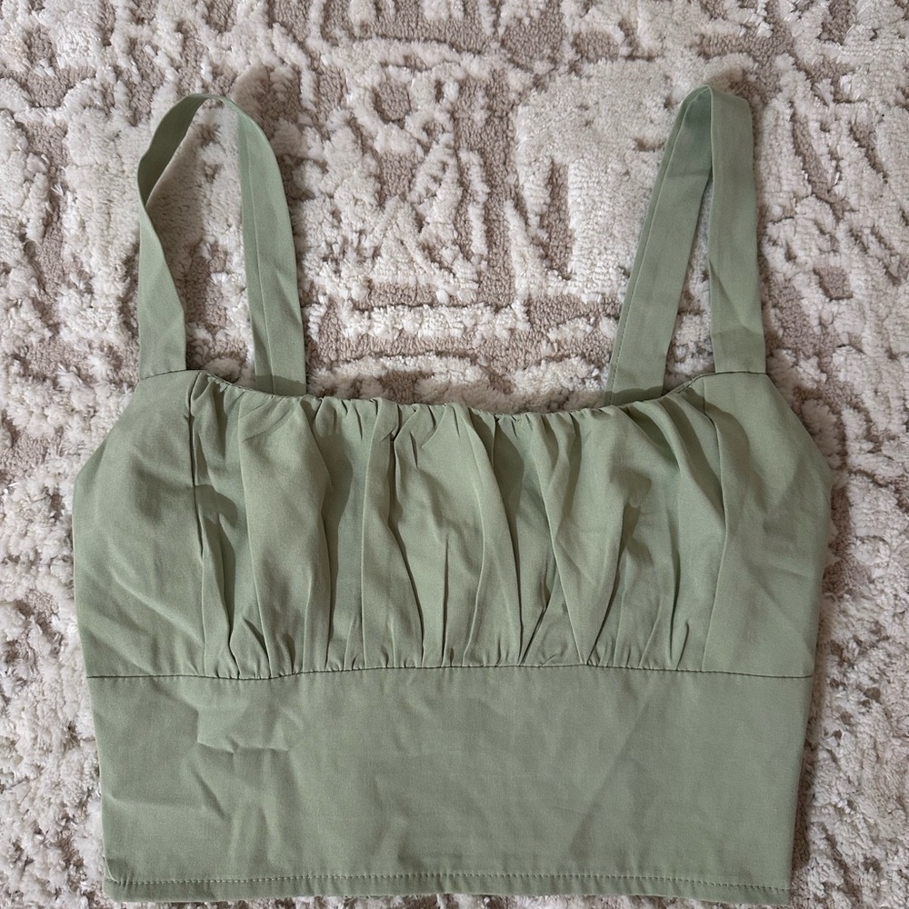 NWOT Sage Green Shein Cropped Tank Top
